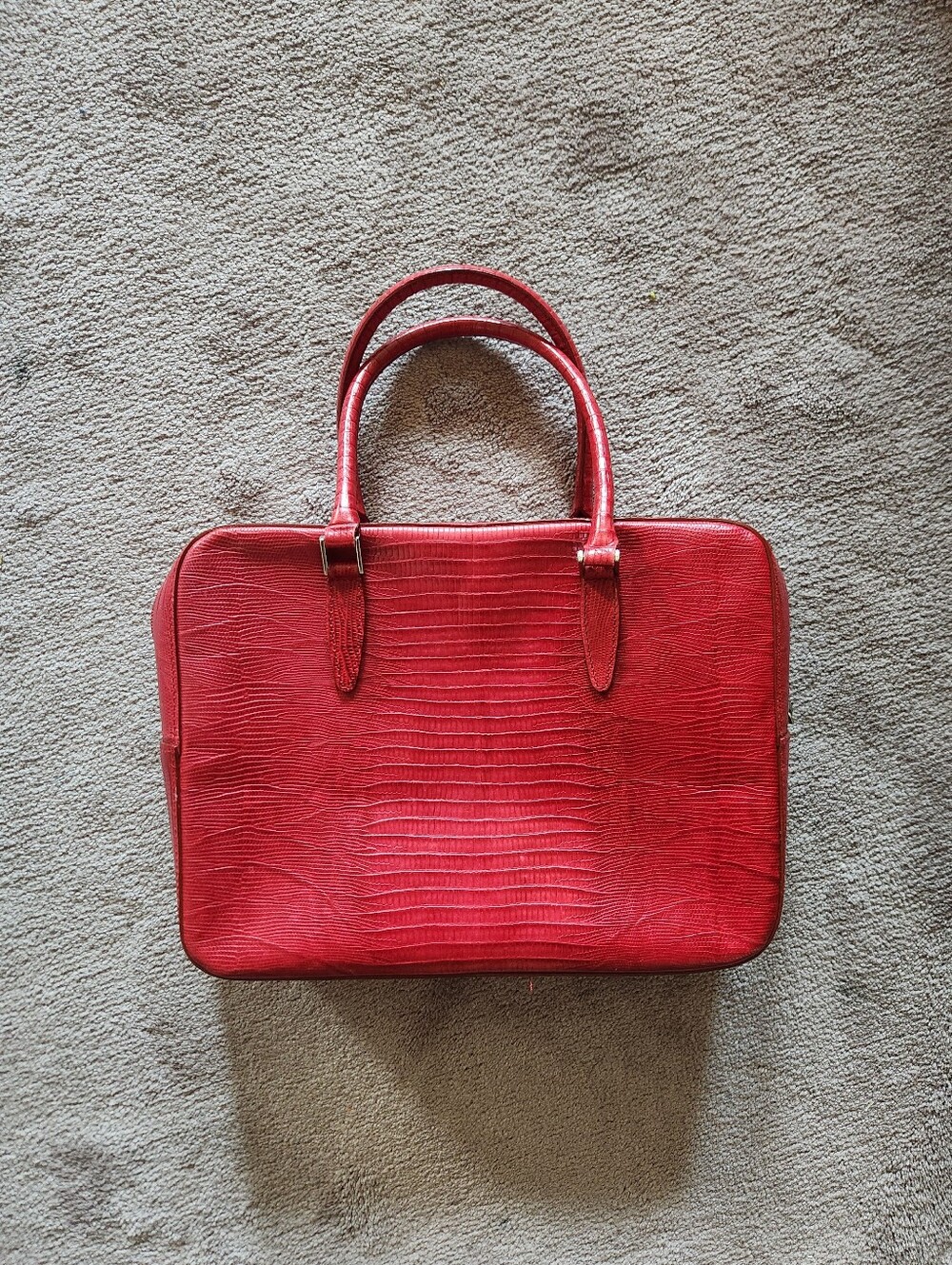 Vintage Ann Taylor red reptile-print handbag